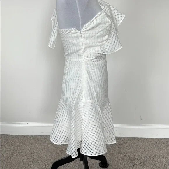 SHEIN One-Shoulder White Checkered Dress Sz XS - Picture 7 of 7